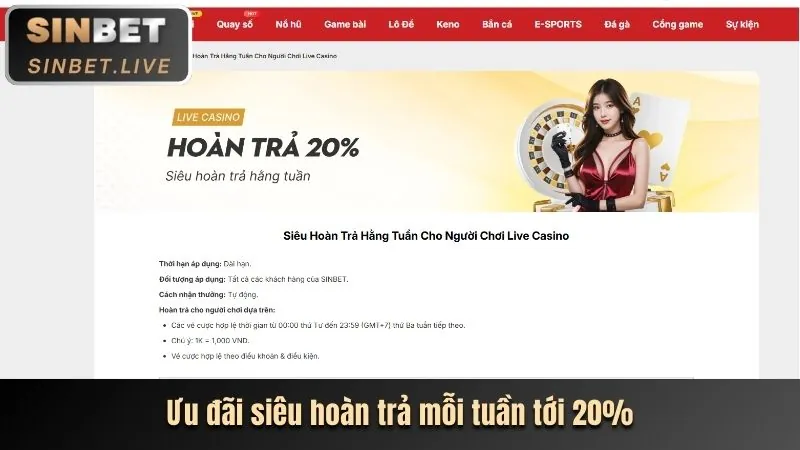 Ưu đãi hoàn trả hàng ngày/tuần